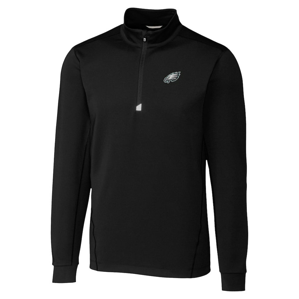 Philadelphia Eagles Cutter & Buck Traverse Stretch Quarter-Zip Top Black - NFL