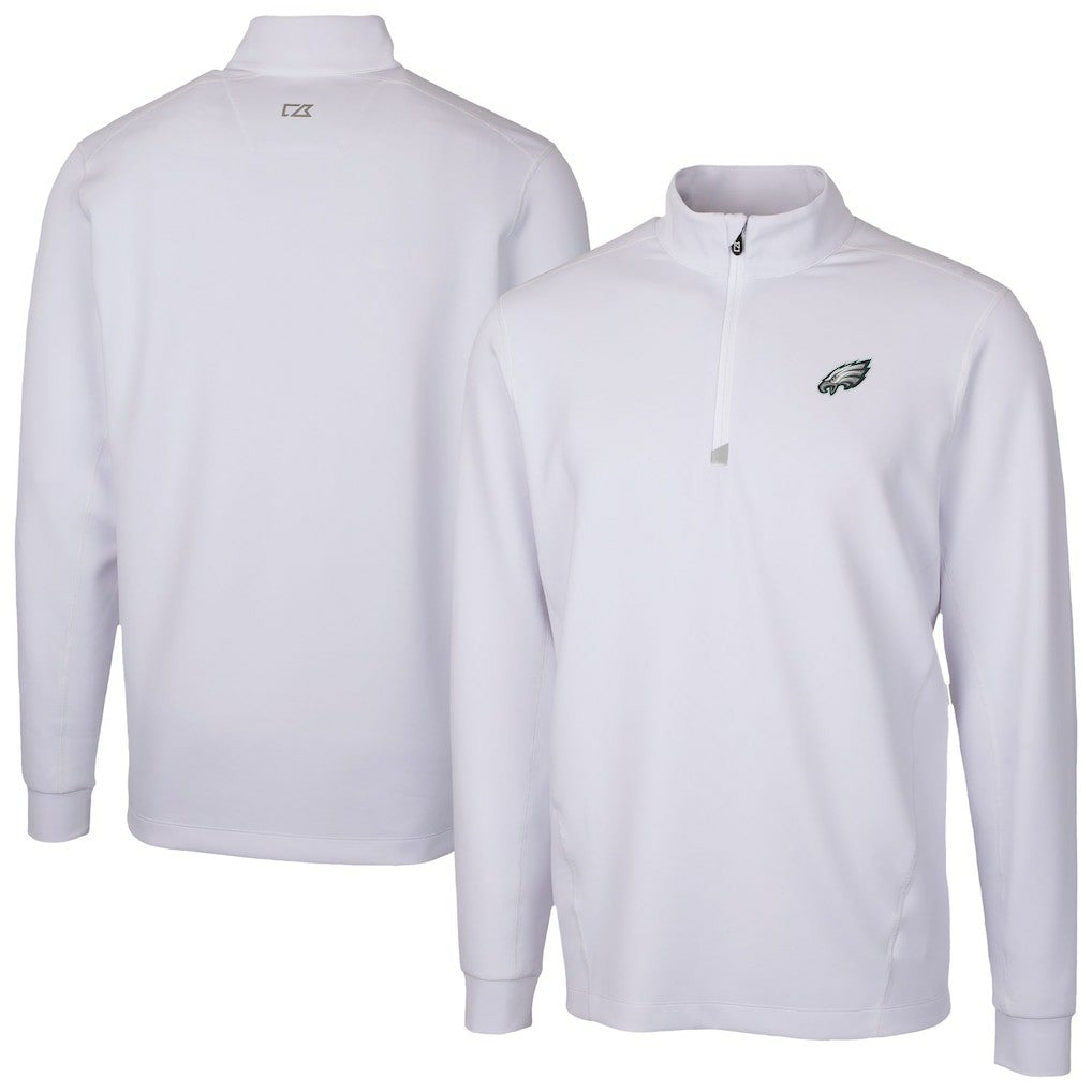 Philadelphia Eagles Cutter & Buck Traverse Stretch Quarter-Zip Top White - NFL