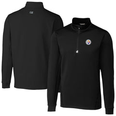 Pittsburgh Steelers Cutter & Buck Traverse Stretch Quarter-Zip Top Black - NFL