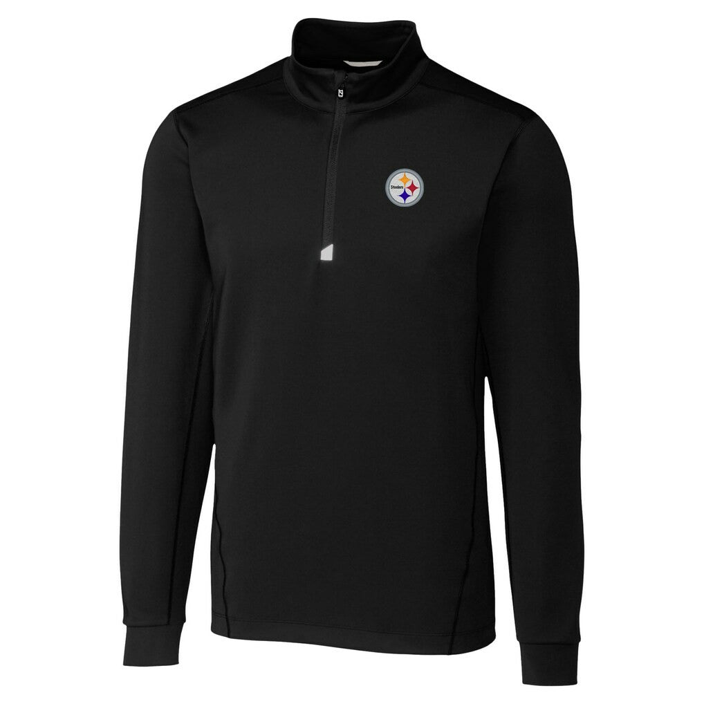 Pittsburgh Steelers Cutter & Buck Traverse Stretch Quarter-Zip Top Black - NFL