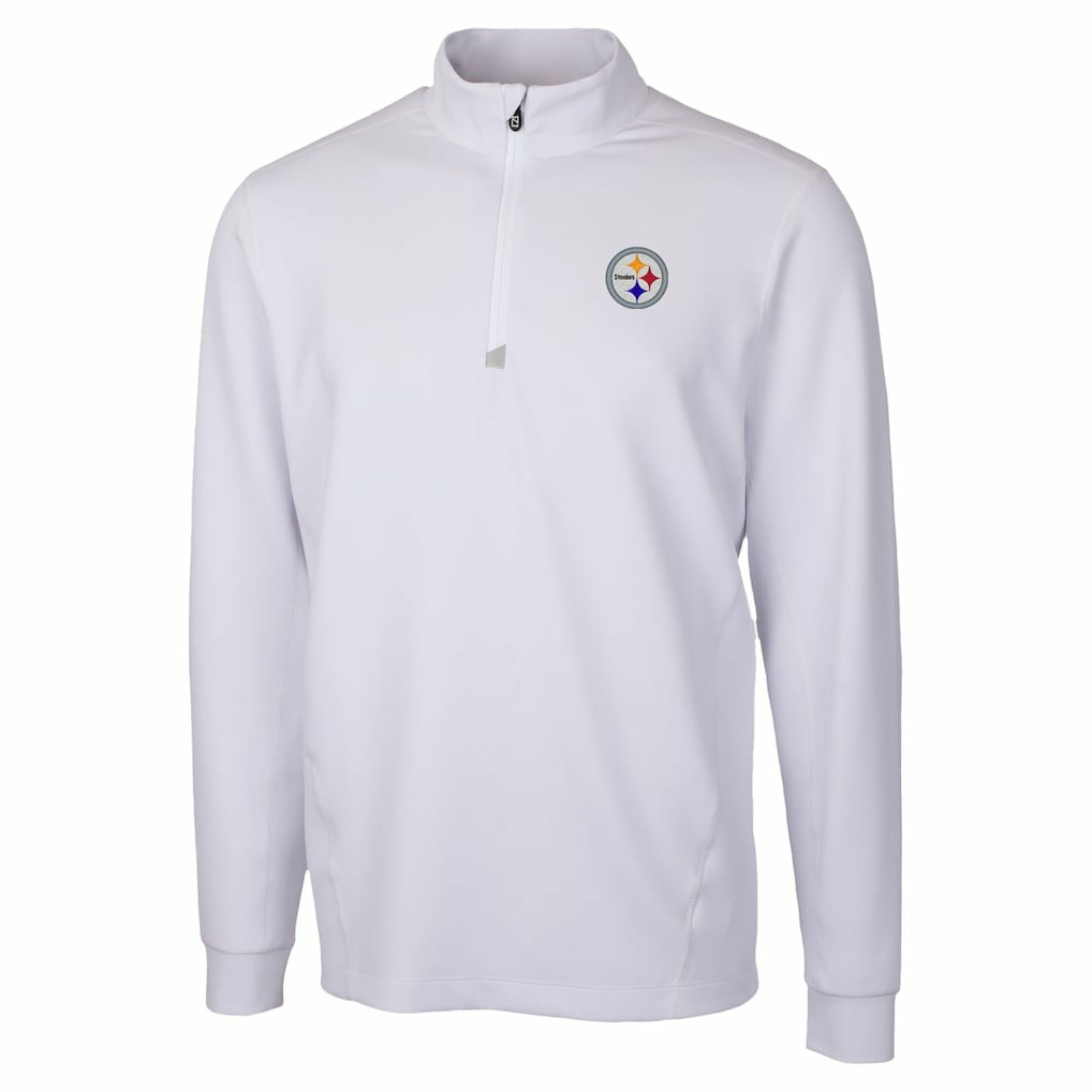 Pittsburgh Steelers Cutter & Buck Traverse Stretch Quarter-Zip Top White - NFL