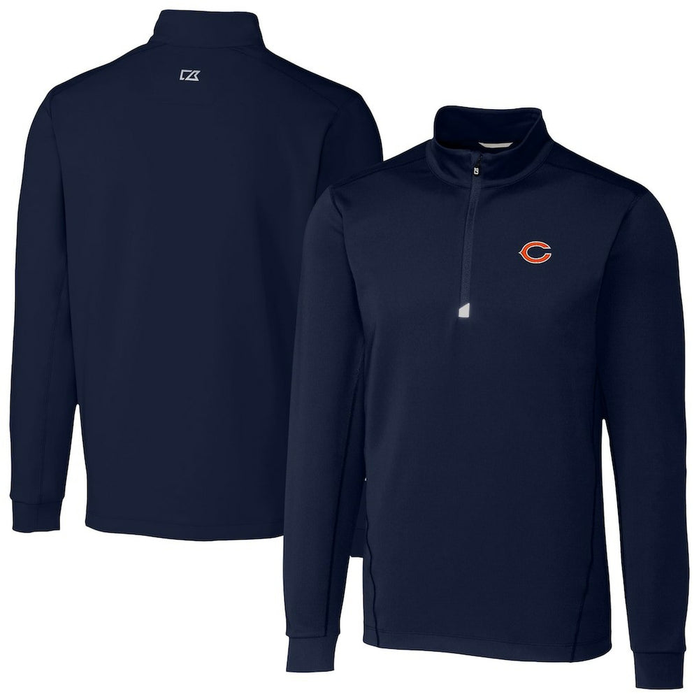 Chicago Bears Cutter & Buck Traverse Stretch Quarter-Zip Top Navy - NFL