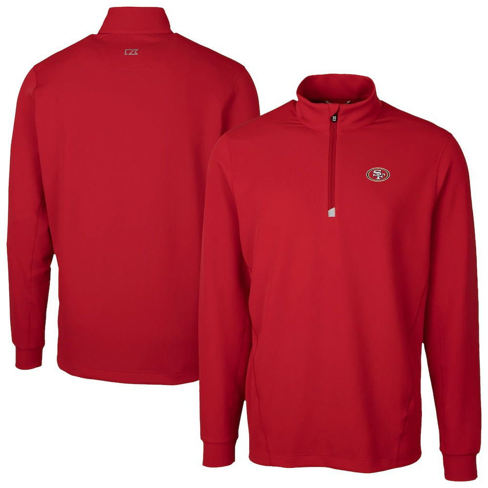 San Francisco 49ers Cutter & Buck Traverse Stretch Quarter-Zip Top Red - NFL