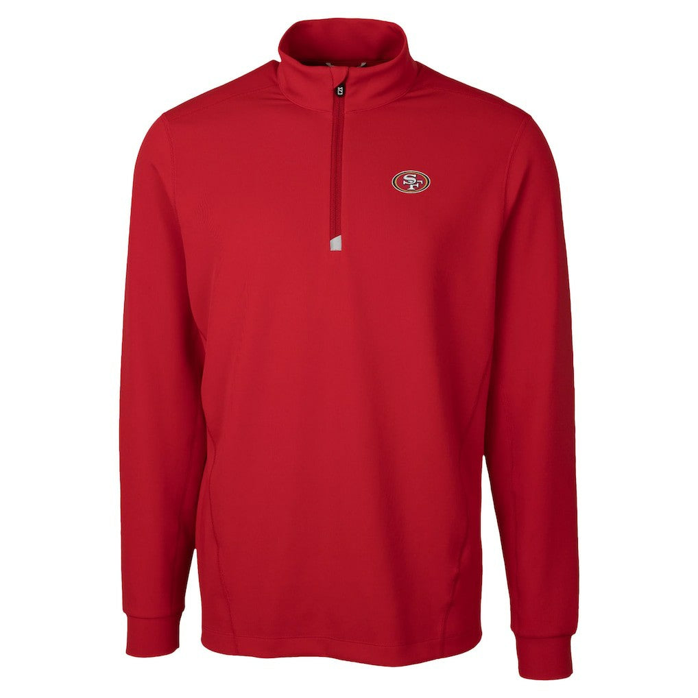San Francisco 49ers Cutter & Buck Traverse Stretch Quarter-Zip Top Red - NFL