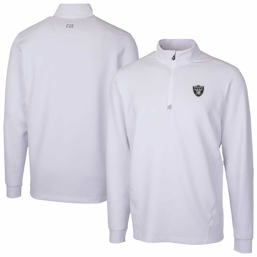 Las Vegas Raiders Cutter & Buck Traverse Stretch Quarter-Zip Top White - NFL