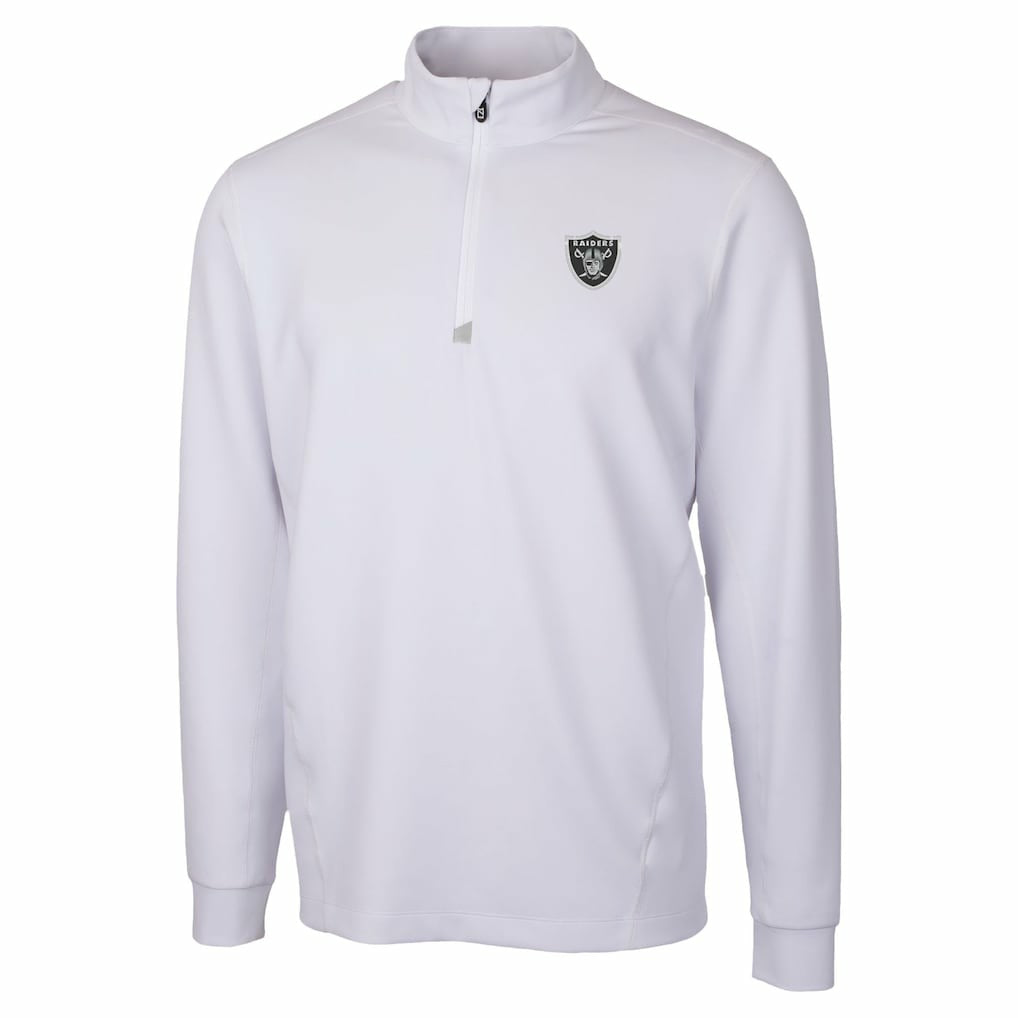 Las Vegas Raiders Cutter & Buck Traverse Stretch Quarter-Zip Top White - NFL