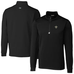 New Orleans Saints Cutter & Buck Traverse Stretch Quarter-Zip Top Black - NFL