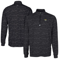 Jacksonville Jaguars Cutter & Buck Traverse Camo Print Stretch Quarter-Zip Top Black - NFL