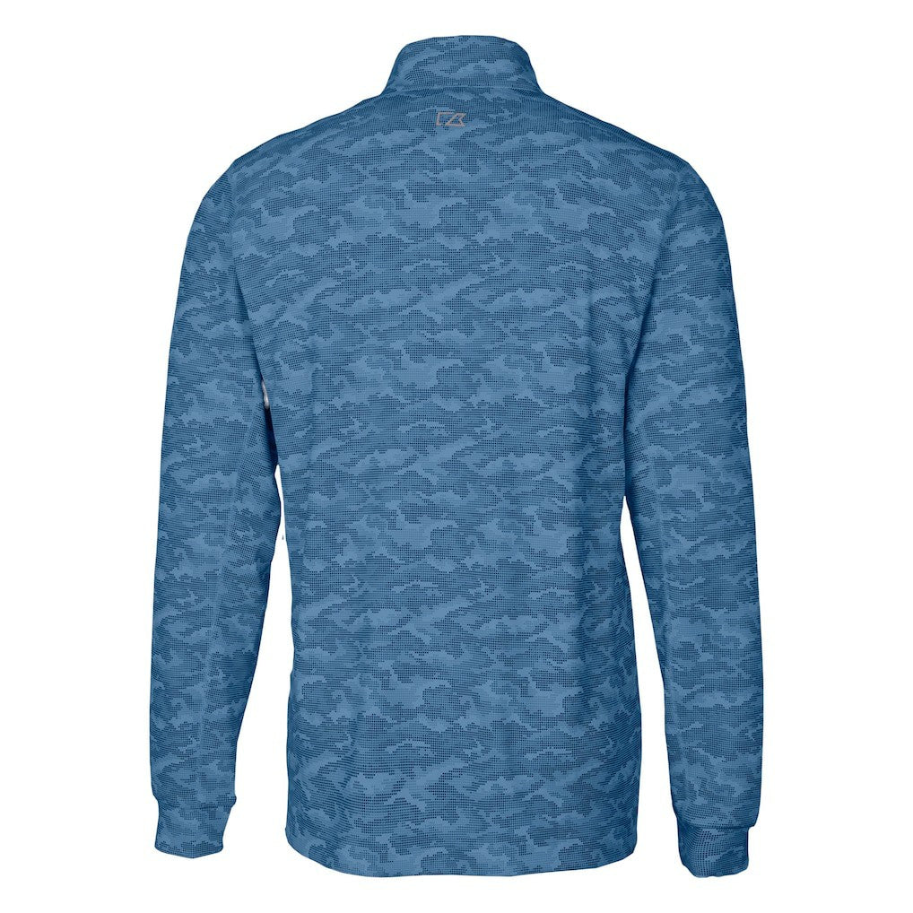 Miami Dolphins Cutter & Buck Traverse Camo Print Stretch Quarter-Zip Top Navy - NFL