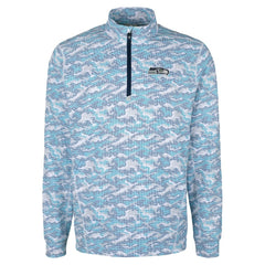Seattle Seahawks Cutter & Buck Traverse Camo Print Stretch Quarter-Zip Top Navy - NFL