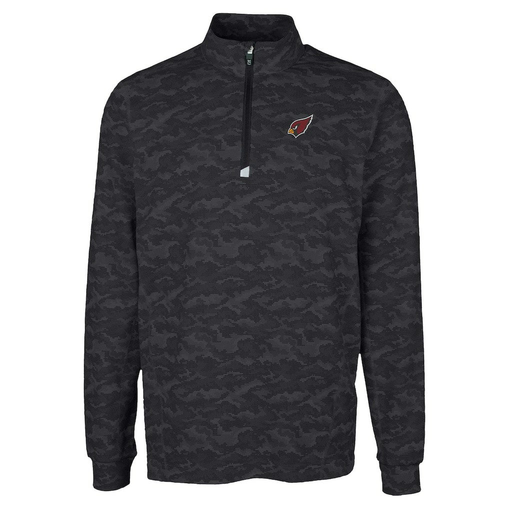 Arizona Cardinals Cutter & Buck Traverse Camo Print Stretch Quarter-Zip Top Black - NFL