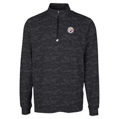 Pittsburgh Steelers Cutter & Buck Traverse Camo Print Stretch Quarter-Zip Top Black - NFL