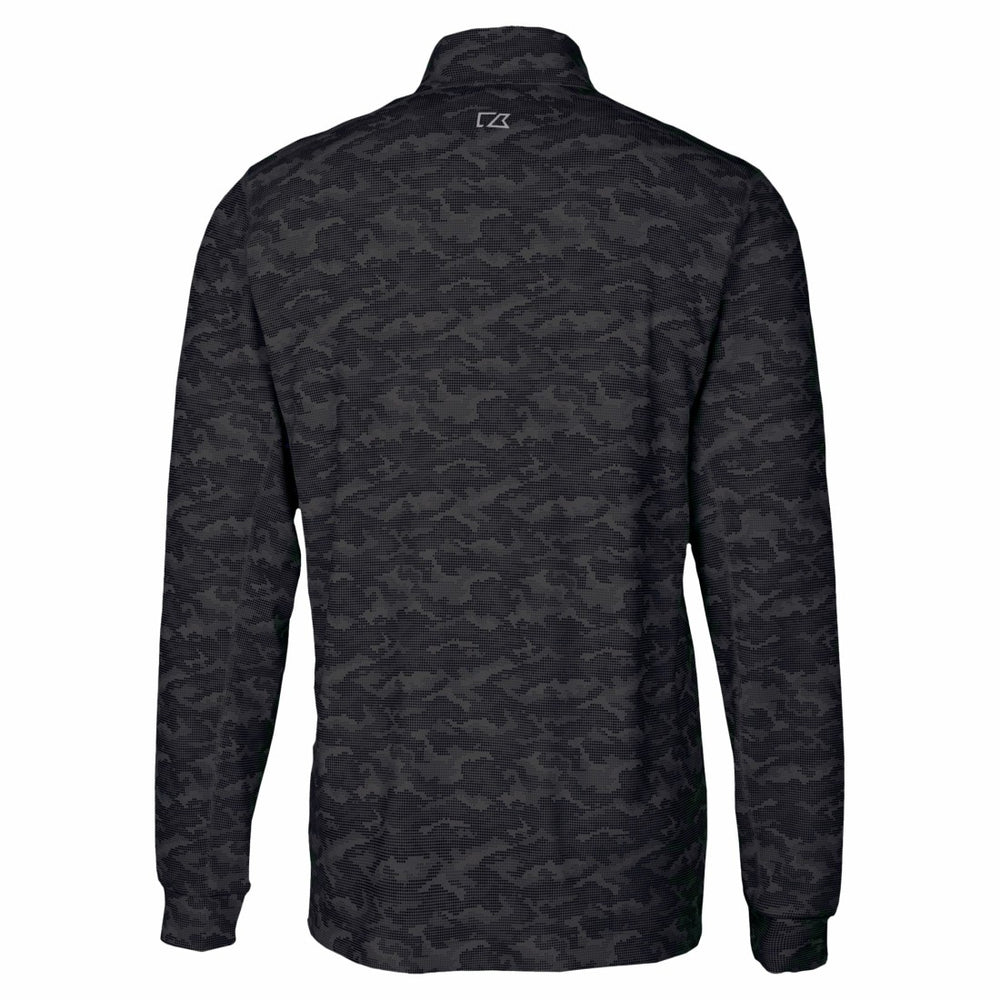 Detroit Lions Cutter & Buck Traverse Camo Print Stretch Quarter-Zip Top Black - NFL