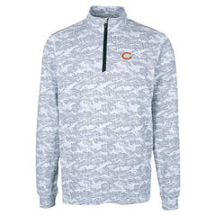 Chicago Bears Cutter & Buck Traverse Camo Print Stretch Quarter-Zip Top Charcoal - NFL
