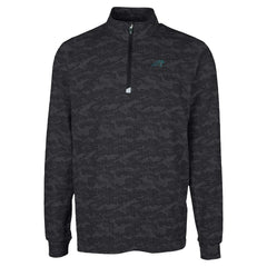 Carolina Panthers Cutter & Buck Traverse Camo Print Stretch Quarter-Zip Top Black - NFL
