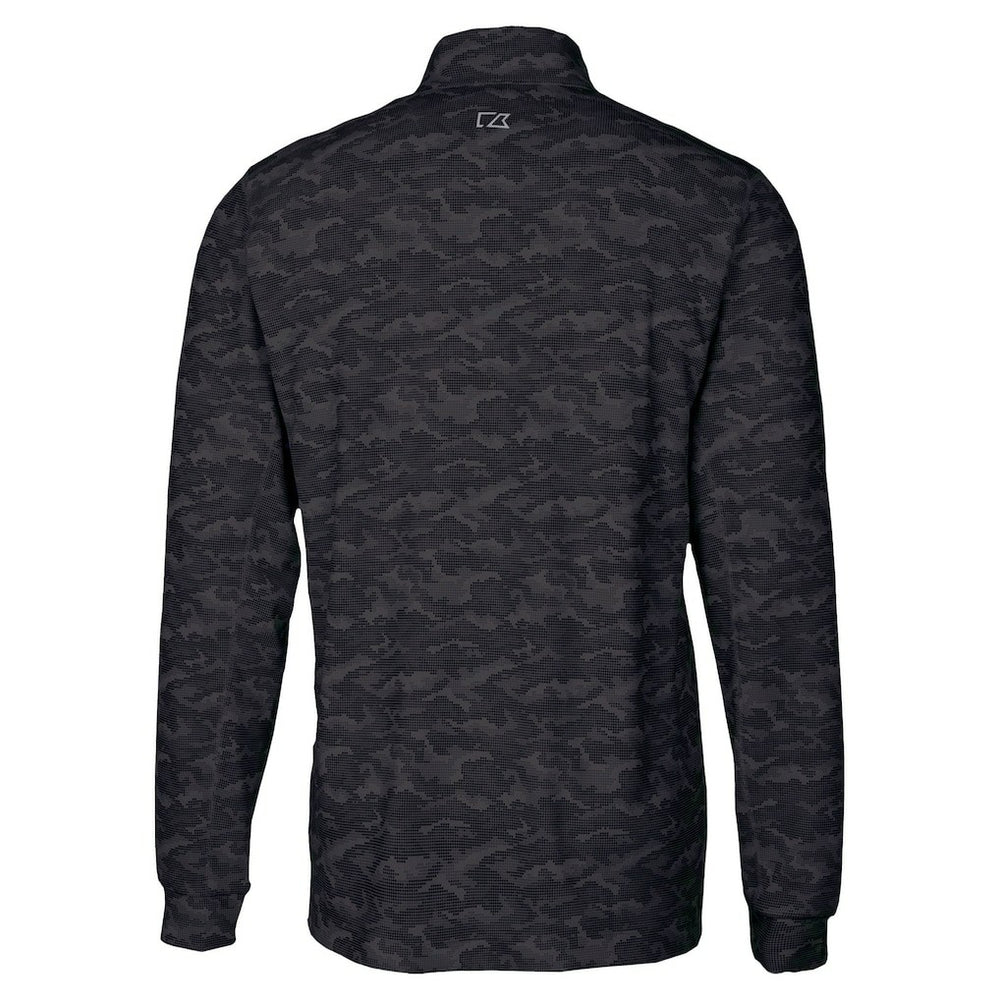Carolina Panthers Cutter & Buck Traverse Camo Print Stretch Quarter-Zip Top Black - NFL