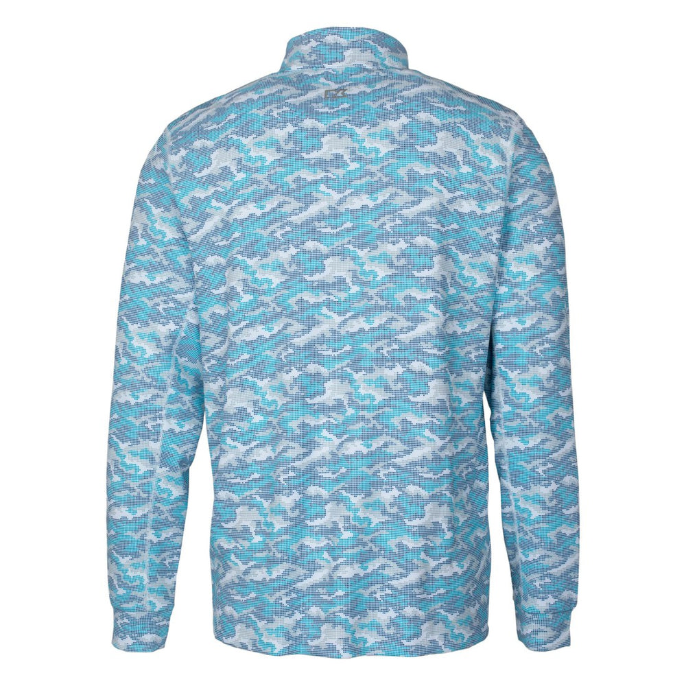 Denver Broncos Cutter & Buck Traverse Camo Print Stretch Quarter-Zip Pullover Top Blue - NFL