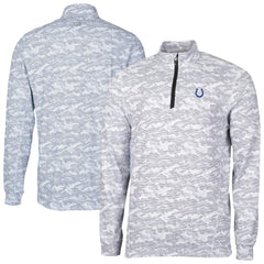 Indianapolis Colts Cutter & Buck Traverse Camo Print Stretch Quarter-Zip Top Charcoal - NFL