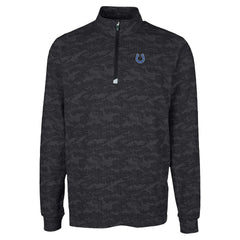 Indianapolis Colts Cutter & Buck Traverse Camo Print Stretch Quarter-Zip Top Black - NFL
