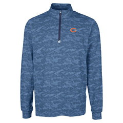Chicago Bears Cutter & Buck Traverse Camo Print Stretch Quarter-Zip Top Navy - NFL