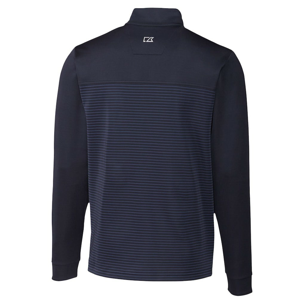 Seattle Seahawks Cutter & Buck Traverse Stripe Stretch DryTec Quarter-Zip Top Navy - NFL