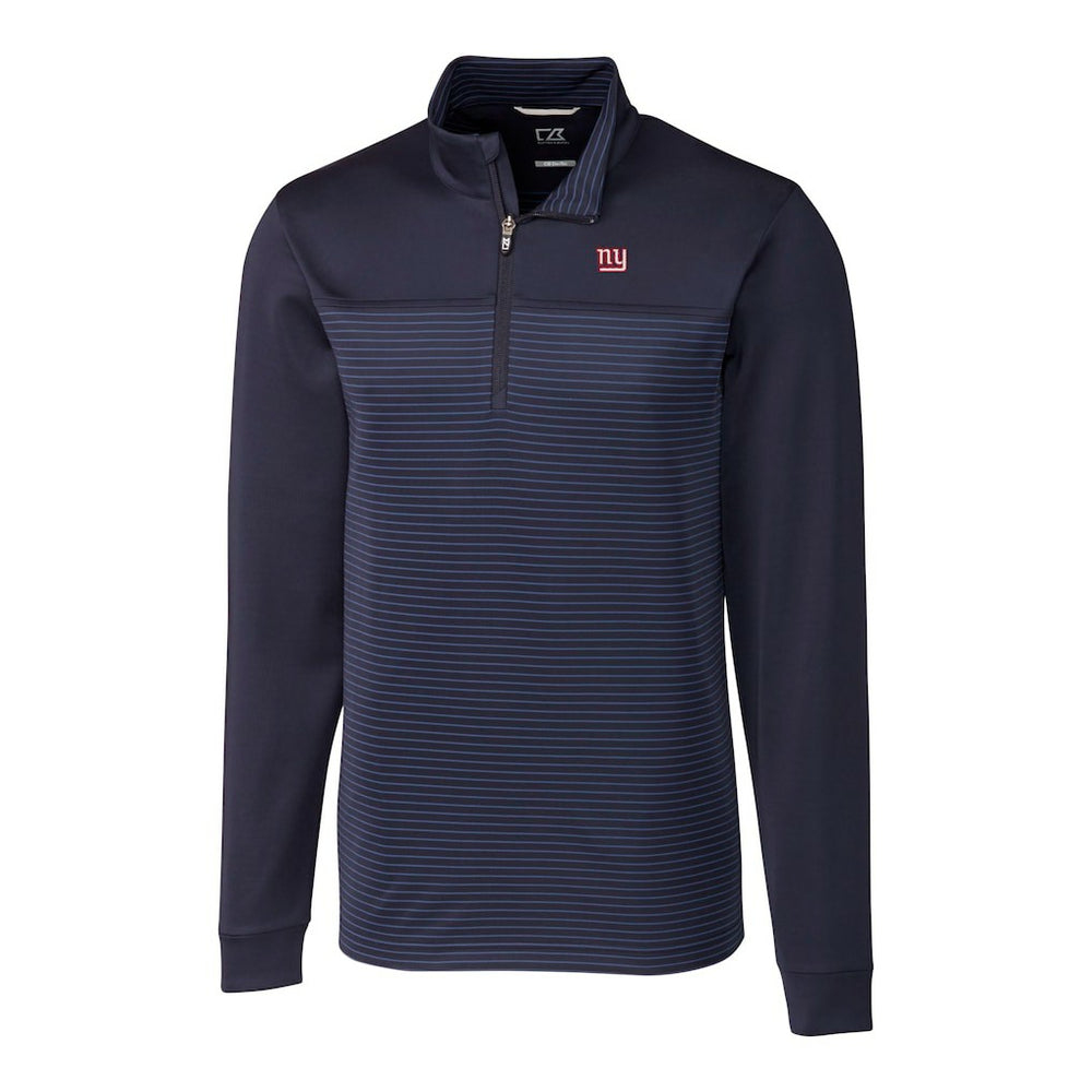 New York Giants Cutter & Buck Traverse Stripe Stretch DryTec Quarter-Zip Top Navy - NFL