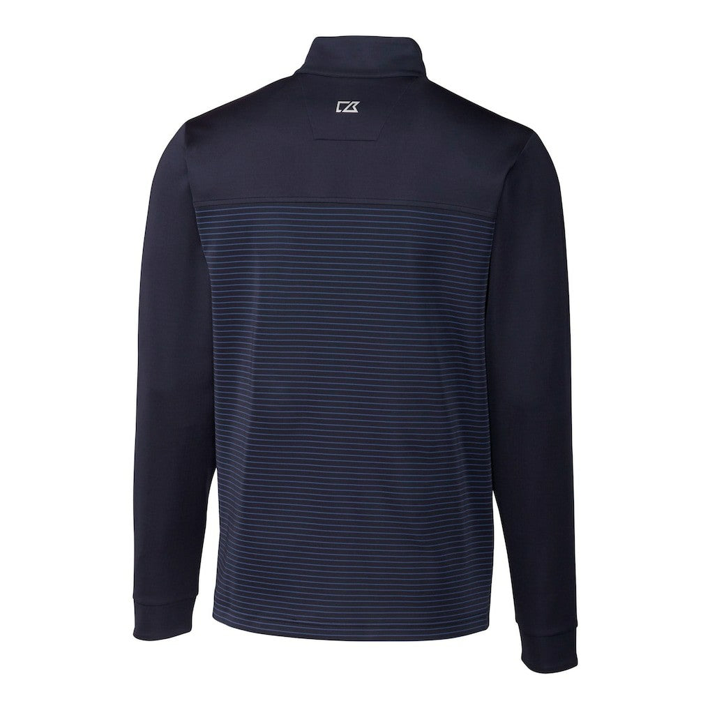 New York Giants Cutter & Buck Traverse Stripe Stretch DryTec Quarter-Zip Top Navy - NFL