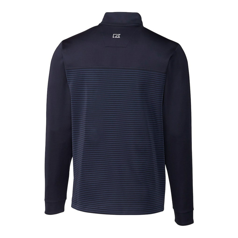 New York Giants Cutter & Buck Traverse Stripe Stretch DryTec Quarter-Zip Top Navy - NFL