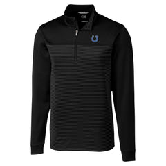 Indianapolis Colts Cutter & Buck Traverse Stripe Stretch DryTec Quarter-Zip Top Black - NFL