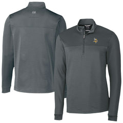 Minnesota Vikings Cutter & Buck Traverse Stripe Stretch DryTec Quarter-Zip Top Gray - NFL