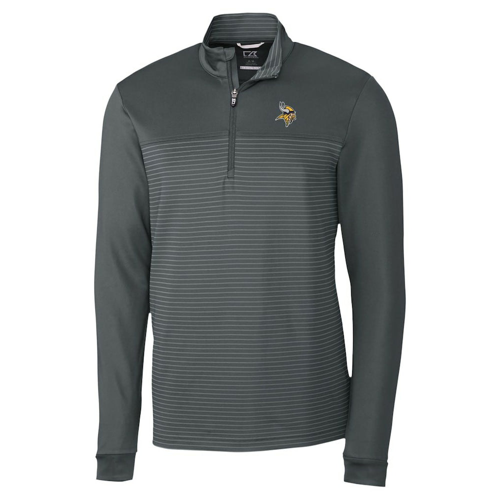 Minnesota Vikings Cutter & Buck Traverse Stripe Stretch DryTec Quarter-Zip Top Gray - NFL