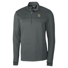 Minnesota Vikings Cutter & Buck Traverse Stripe Stretch DryTec Quarter-Zip Top Gray - NFL