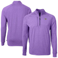 Baltimore Ravens Cutter & Buck Adapt Eco Raglan Quarter-Zip Jacket Heather Purple - NFL
