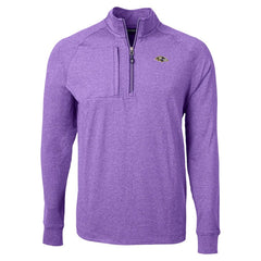 Baltimore Ravens Cutter & Buck Adapt Eco Raglan Quarter-Zip Jacket Heather Purple - NFL