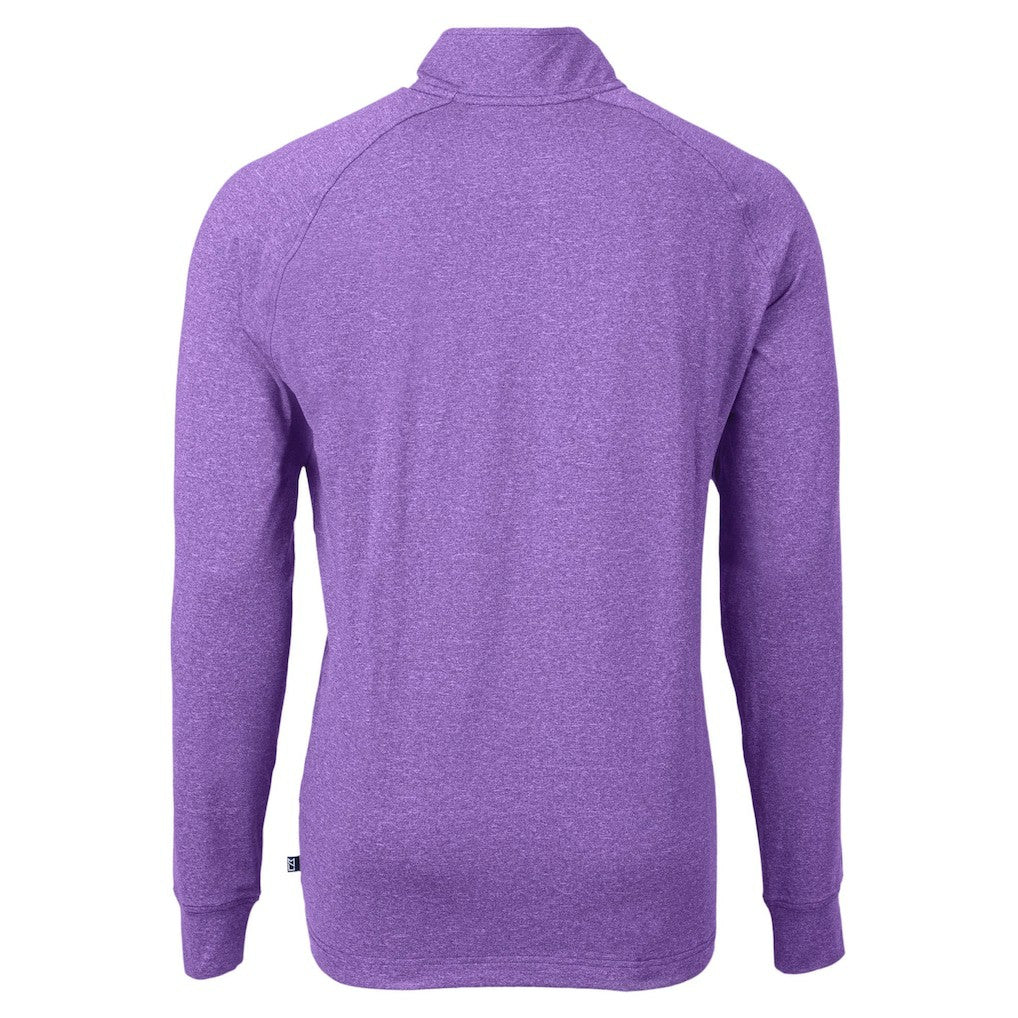 Baltimore Ravens Cutter & Buck Adapt Eco Raglan Quarter-Zip Jacket Heather Purple - NFL