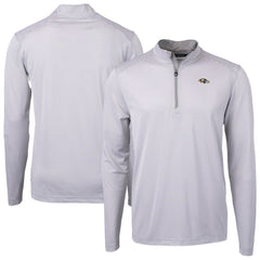 Baltimore Ravens Cutter & Buck Virtue Eco Pique Micro Stripe Quarter-Zip Jacket Gray - NFL