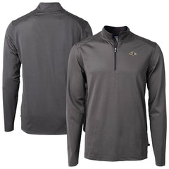 Baltimore Ravens Cutter & Buck Virtue Eco Pique Micro Stripe Quarter-Zip Jacket Black - NFL