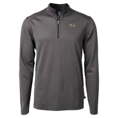 Baltimore Ravens Cutter & Buck Virtue Eco Pique Micro Stripe Quarter-Zip Jacket Black - NFL