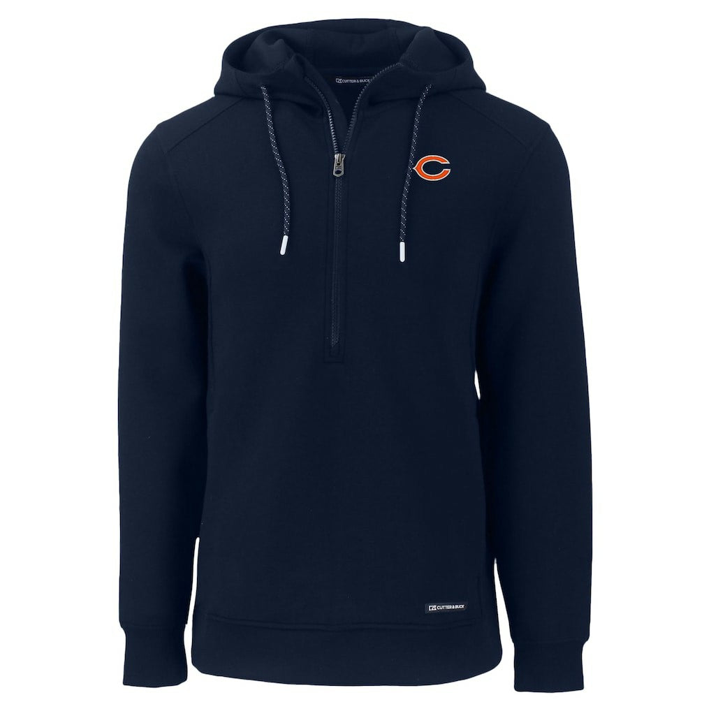 Chicago Bears Cutter & Buck Roam Eco Recycled Half-Zip Hoodie Navy - NFL