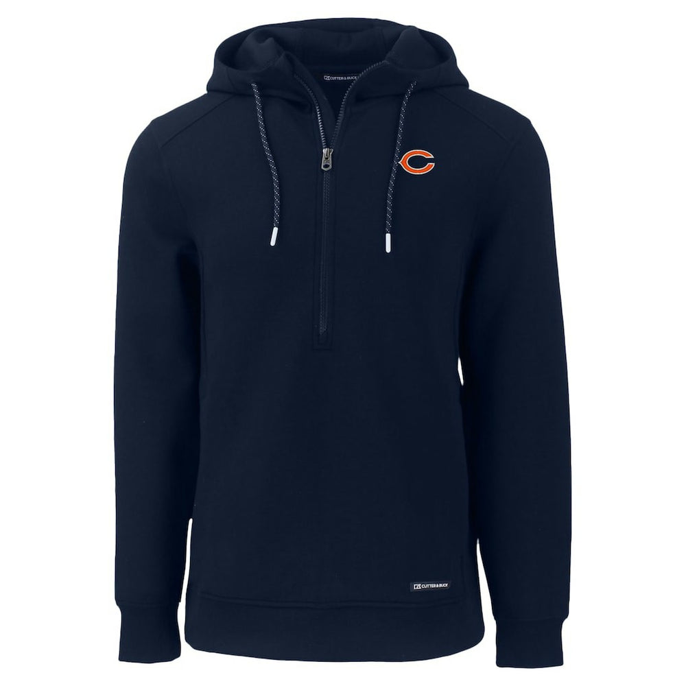 Chicago Bears Cutter & Buck Roam Eco Recycled Half-Zip Hoodie Navy - NFL