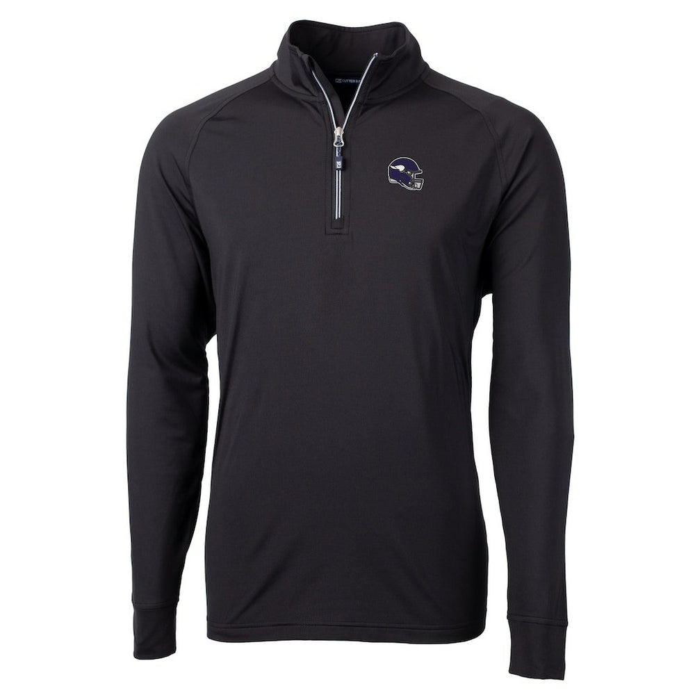 Minnesota Vikings Cutter & Buck Big & Tall Adapt Eco DryTec Raglan Quarter-Zip Jacket Black - NFL