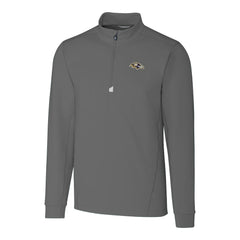 Baltimore Ravens Cutter & Buck Big & Tall Traverse Eco Tri-Blend DryTec Quarter-Zip Jacket Gray - NFL