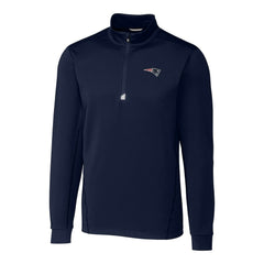 New England Patriots Cutter & Buck Big & Tall Traverse Eco Tri-Blend DryTec Quarter-Zip Jacket Navy - NFL