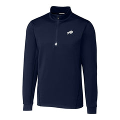 Buffalo Bills Cutter & Buck Big & Tall Traverse Eco Tri-Blend DryTec Quarter-Zip Jacket Navy - NFL