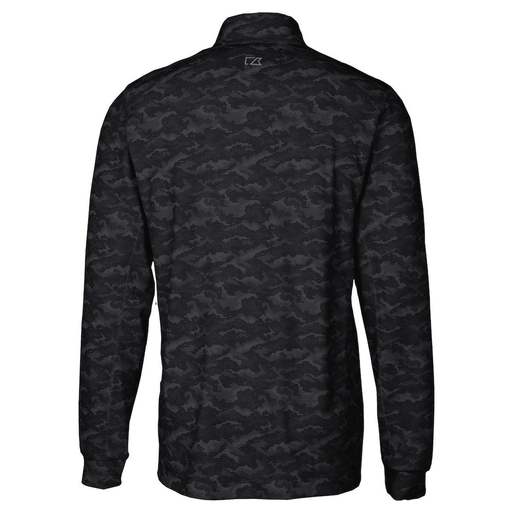 Miami Dolphins Cutter & Buck Big & Tall Traverse Eco Camo Tri-Blend DryTec Quarter-Zip Jacket Black - NFL