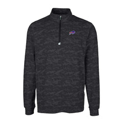 Buffalo Bills Cutter & Buck Big & Tall Traverse Eco Camo Tri-Blend DryTec Quarter-Zip Jacket Black - NFL