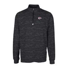 Kansas City Chiefs Cutter & Buck Big & Tall Traverse Eco Camo Tri-Blend DryTec Quarter-Zip Jacket Black - NFL