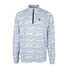 Minnesota Vikings Cutter & Buck Big & Tall Traverse Eco Camo Tri-Blend DryTec Quarter-Zip Jacket Charcoal - NFL