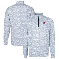 San Francisco 49ers Cutter & Buck Big & Tall Traverse Eco Camo Tri-Blend DryTec Quarter-Zip Jacket Charcoal - NFL