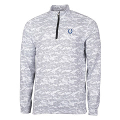 Indianapolis Colts Cutter & Buck Big & Tall Traverse Eco Camo Tri-Blend DryTec Quarter-Zip Jacket Charcoal - NFL